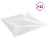 vidaXL Sienas paneļi 12 pcs Balta Zvaigzne 50 x 50 cm XPS Putu