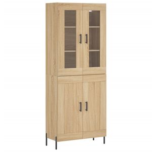 vidaXL augstais skapis, ozolkoka, 69,5x34x180 cm, inženierijas koks