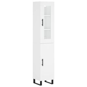 vidaXL augstais skapītis, balts, 34,5x34x180 cm, inženierijas koks