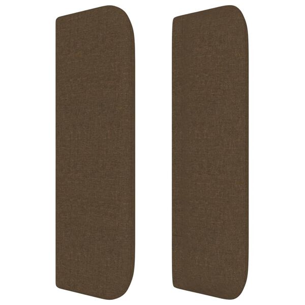 vidaXL galvgalis ar malām, 147x16x78/88 cm, tum&scaron;i brūns audums