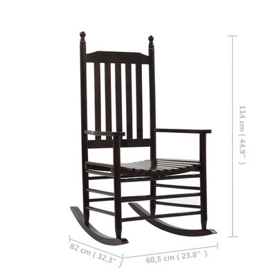 vidaXL šūpuļkrēsls ar izliektu sēdekli, brūns, papeles koks