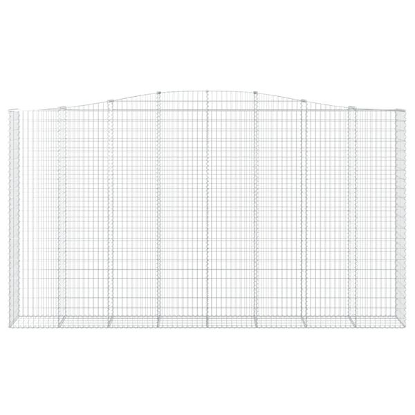 vidaXL arkveida gabiona grozi, 7 gb., 400x50x220/240cm, cinkota dzelzs