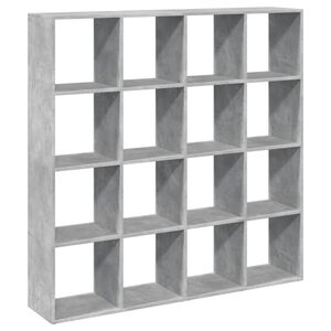 vidaXL grāmatu plaukts, pelēks, 137,5x29x137,5 cm, inženierijas koks
