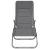 vidaXL sauļo&scaron;anās krēsli, 2 gb., saliekami, pelēks tekstilēns, tērauds
