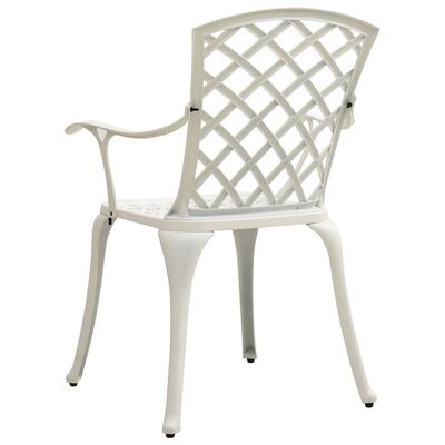 vidaXL dārza krēsli, 6 gab., liets alumīnijs, balti