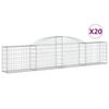 vidaXL arkveida gabiona grozi, 20 gb., 300x30x60/80 cm, cinkota dzelzs