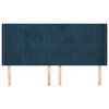 vidaXL galvgalis ar malām, tum&scaron;i zils samts, 163x16x118/128 cm