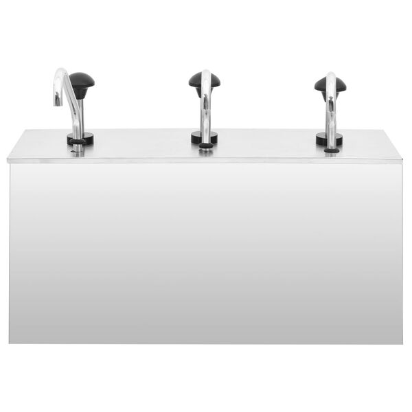 vidaXL mērču dispensers, 3 x 3,5 L, nerūsējo&scaron;s tērauds