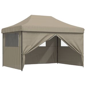 vidaXL Balles telts 279 x 410 x 315 cm Pelēkbrūna Oksforda audums