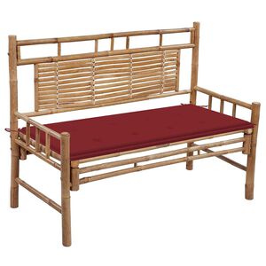 vidaXL dārza sols ar matraci, 120 cm, bambuss