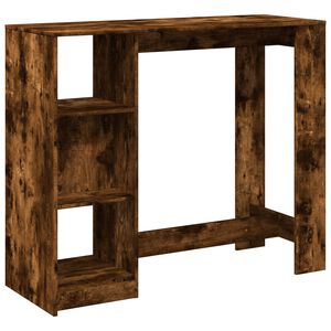 vidaXL bāra galds ar plauktiem, ozolkoka krāsā, 124x46x103,5 cm
