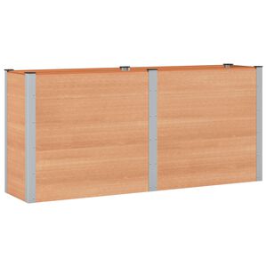 vidaXL Augstā puķu kaste Brūna 200 x 50 x 91 cm WPC un alumīnijs