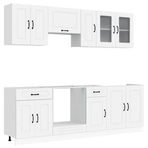 vidaXL 8-daļīgs virtuves skapītis komplekts, Kalmar, balta
