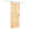 vidaXL Slīdo&scaron;ās durvis Dabisks un balts 85 x 210 cm Cieta priedes koks