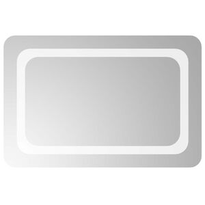vidaXL LED vannas spogulis Caurspīdīgs 60 x 40 cm rūdīts stikls