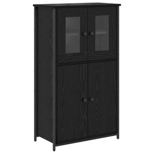 vidaXL Augstais skapītis Melns ozolkoks 62 x 32 x 106,5 cm
