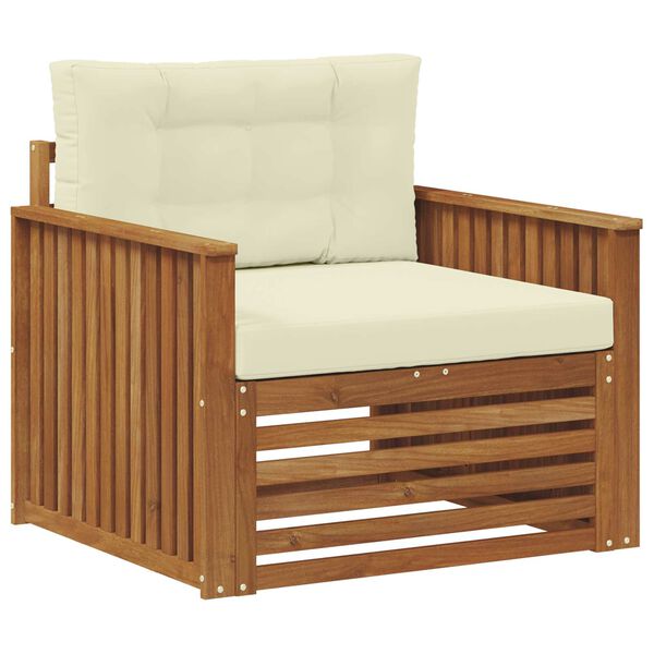 vidaXL Āra dīvānu komplekts Cieta akācijas koks un poliesters Dabiska