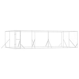 vidaXL suņu voljērs, 8x4x2 m, cinkots tērauds, sudraba krāsā