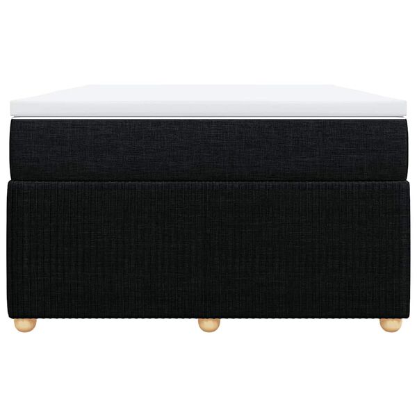 vidaXL atsperu gultas rāmis ar matraci, melna audums, 120x200 cm