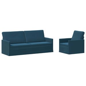 vidaXL Dīvānu komplekts 2 pcs Zila Samts