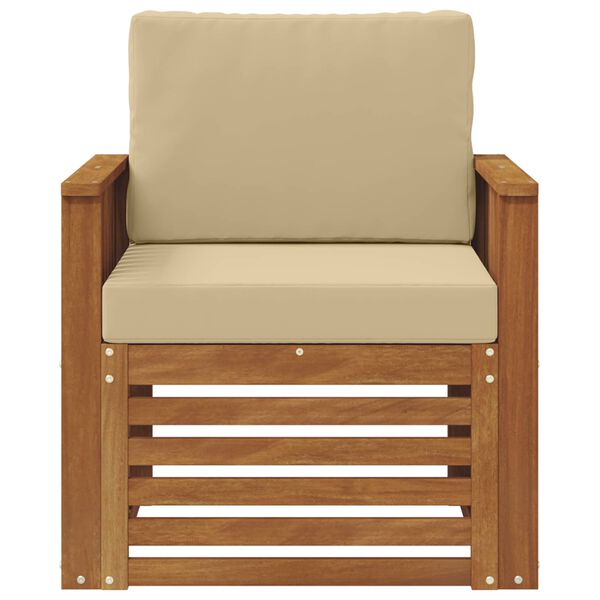 vidaXL Āra dīvānu komplekts ar spilvenu Dabiska 71 x 63 x 73 cm