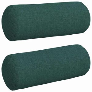 vidaXL Spilveni 2 gab. audums Tum&scaron;i zaļ&scaron; &Oslash; 15 x 40 cm