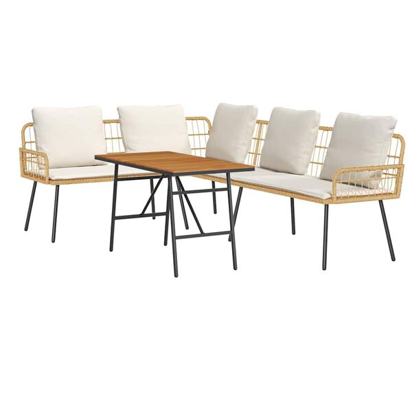 vidaXL Dārza dīvānu komplekts 2 pcs Dabiska poliratāns