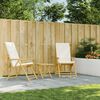 vidaXL saliekami dārza krēsli ar matračiem, 2 gab., bambuss