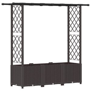 vidaXL Pacelta gulta ar treliem un jumtu Brūna 162,5 x 40 x 136 cm PP