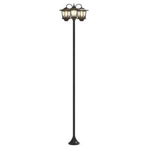 vidaXL 3 galvu laterna Melns 16 x 16 x 187 cm Alumīnijs un ABS