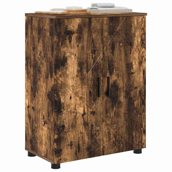 vidaXL Vannas istabas skapītis ar durvīm Dūmaka ozols 60 x 35 x 80 cm