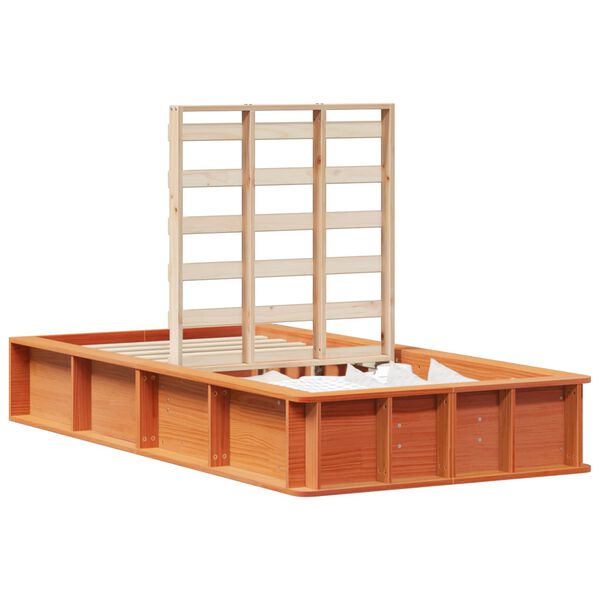 vidaXL Gultas rāmis Vaks brūns 100 x 200 cm Ciets priedes koks