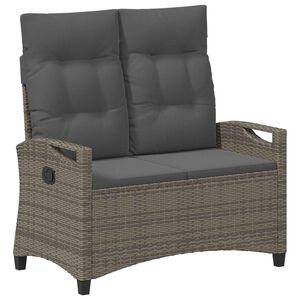 vidaXL Dārza sols ar spilvenu Pelēks un tum&scaron;i pelēks 105 x 60 x 112 cm