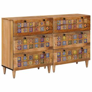 vidaXL Puse 2 gab. 60 x 33 x 75 cm Cieta mango koksne Dabiska