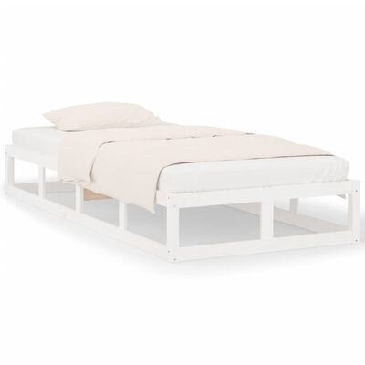 vidaXL gultas rāmis, balts, 100x200 cm, masīvkoks