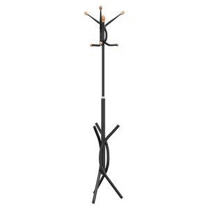 vidaXL mēteļu pakaramais, melns, 176 cm, pulverkrāsota dzelzs