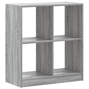 vidaXL grāmatplaukts, pelēka koka, 68,5x32x75 cm, inženierijas koks