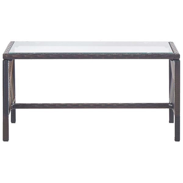 vidaXL 4-daļīgs dārza atpūtas mēbeļu komplekts ar matraci, brūns PE