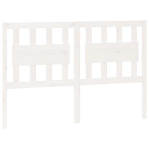 vidaXL gultas galvgalis, balts, 125,5x4x100 cm, priedes masīvkoks