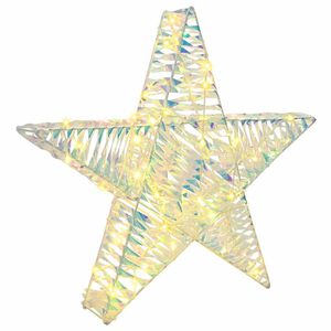 vidaXL 3D zvaigzne 50 LED Silti balta 55 x 52.5 x 9 cm PET