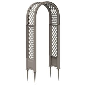 vidaXL Rožu arka ar dūriem Pelēka 97 x 43 x 218 cm PP
