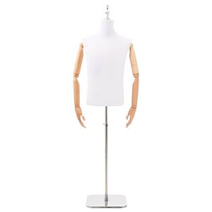 vidaXL Regulējams manekens 170-218 cm ar pamatni Vīrie&scaron;u PP Balts