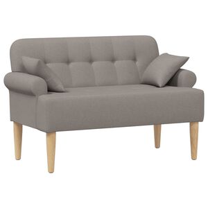 vidaXL Divvietīga mēbele ar pogu pūkām Pelēkbrūna 120 x 65 x 79 cm