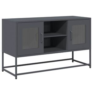 vidaXL TV skapītis, 100,5x39x60,5 cm, tērauds, antracītpelēks