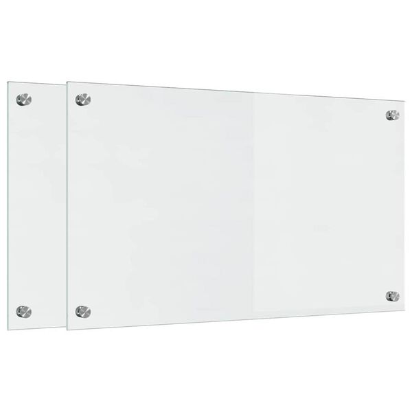 vidaXL Virtuves aizsargpanelis 2 pcs Caurspīdīgs 70 x 40 cm