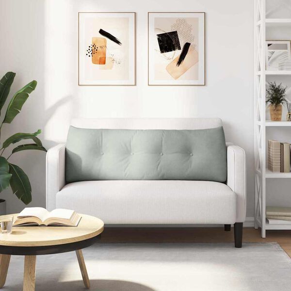 vidaXL Atpakaļ spilvens Gai&scaron;i pelēks 140 x 24 x 50 cm Samts