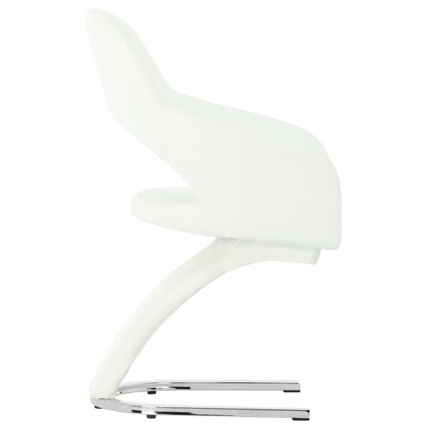 vidaXL virtuves krēsli, 2 gab., balta mākslīgā āda