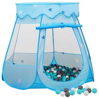 vidaXL rotaļu telts ar 250 bumbiņām, zila, 102x102x82 cm