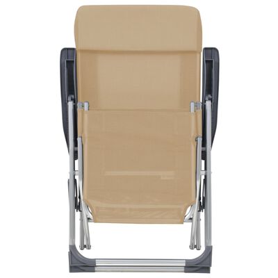 vidaXL saliekami kempinga krēsli, 2 gab., krēmkrāsā, kāju balsts
