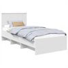 vidaXL Gultas rāmis Balts 120 x 123 cm Inženierijas koks